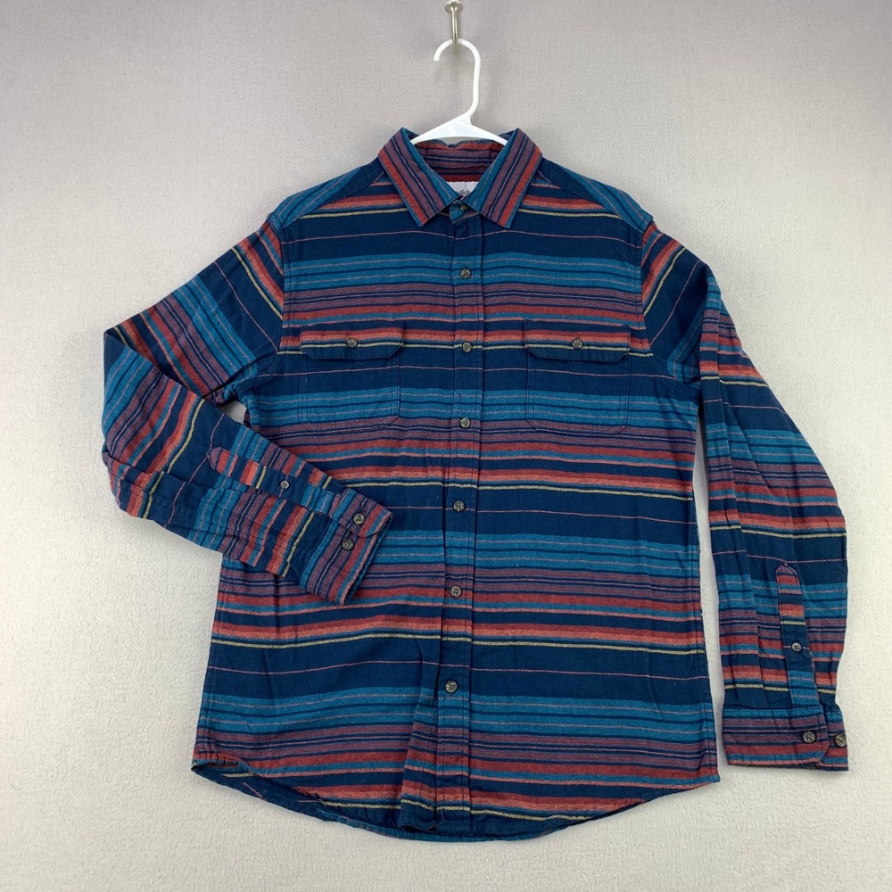 Goodfellow Flannel Shirt Mens Medium Serape Striped Long Sleeve Button Up Cotton
